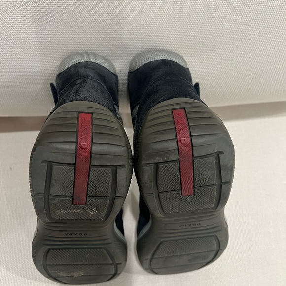 Prada America’s Cup high top suede sneakers, size 8 (style 4T 0341) - Picture 6 of 12
